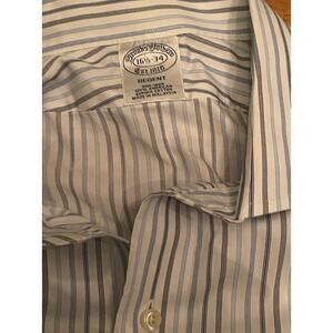 Brooks Brothers Polo Shirt Long Sleeve Button Down Mens 16.5 Regent Stripe